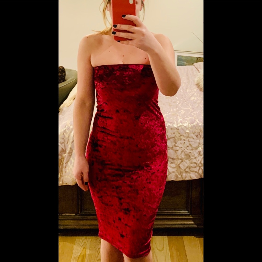 VELVET PENCIL DRESS
